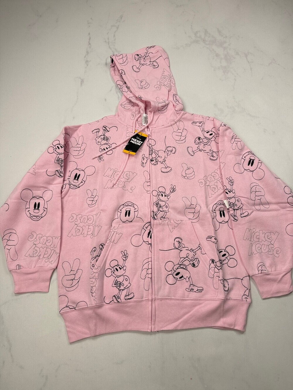Disney Mickey Mouse Hoodie Pink 2010s - Womens M